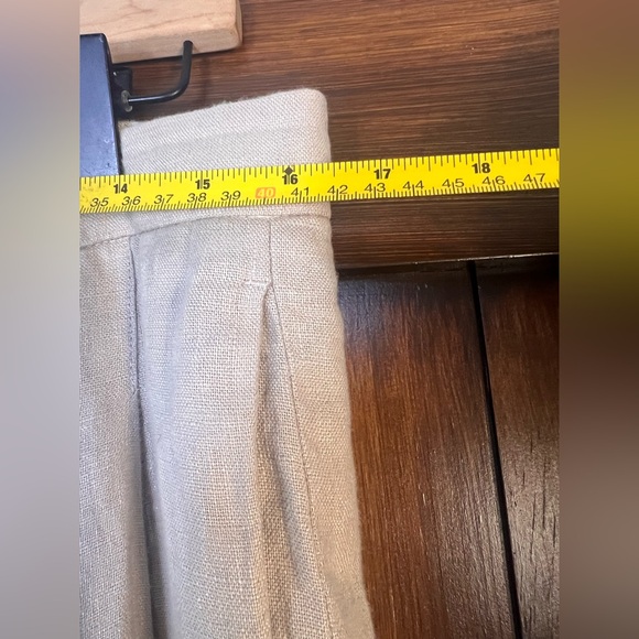 Free People Wide Leg Coastal Natural Linen Trousers Women's 10 - Picture 4 of 8